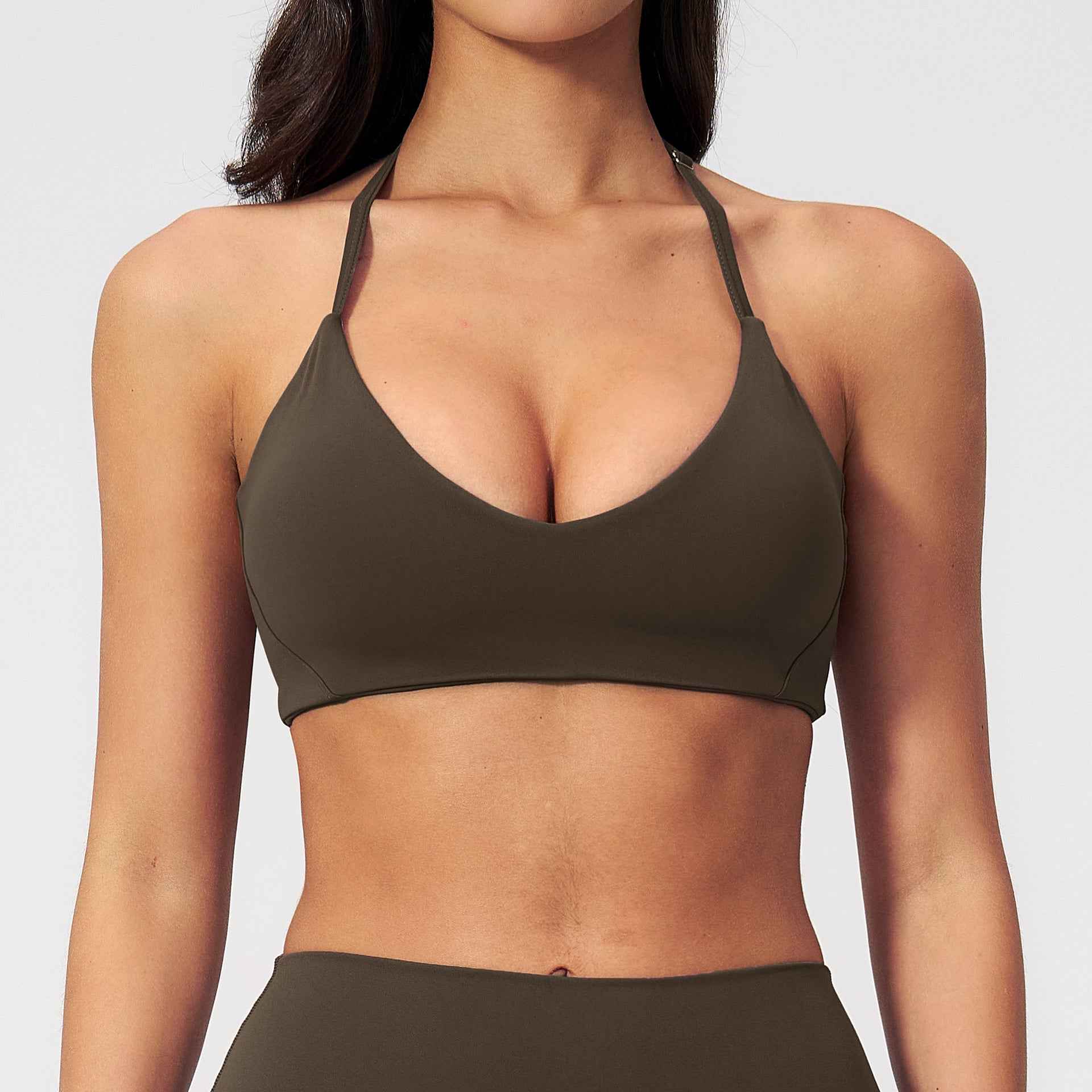 Halter-neck Hollow-out Design For A Beautiful Back Tight-fitting Sports Bra