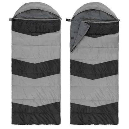 Rectangular Heated Sleeping Bag, Lightweight Sleeping Bag With Multi USB Powered Heating Pads, Waterproof Compact Envelope Sleeping Bag For Backpacking Hiking, Gray