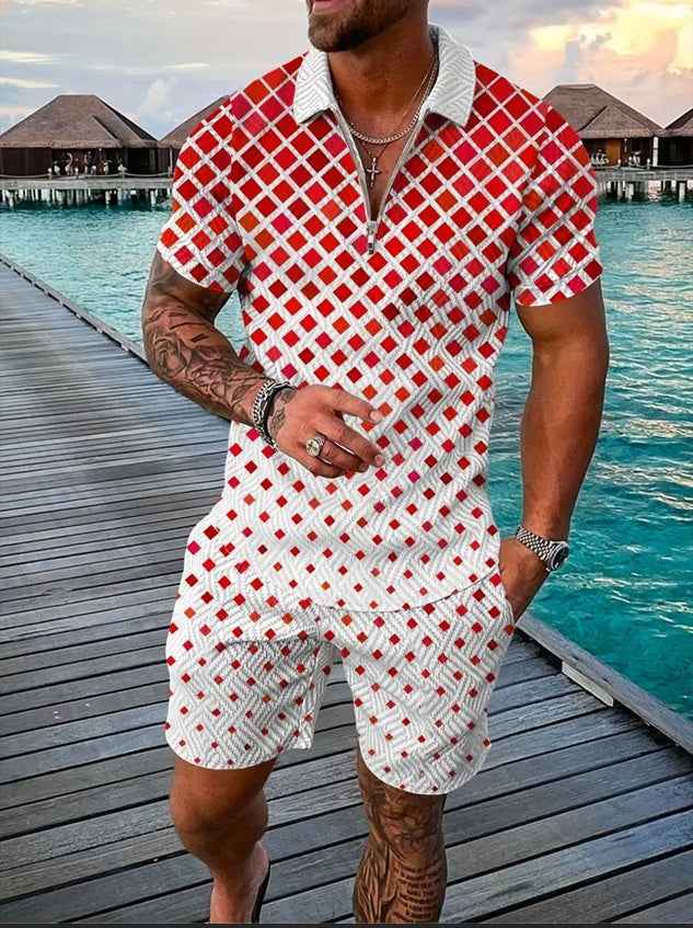 Polo Shirt Sports Short Sleeve Shorts Suit For Men