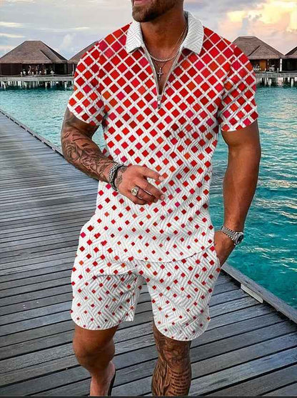 Polo Shirt Sports Short Sleeve Shorts Suit For Men