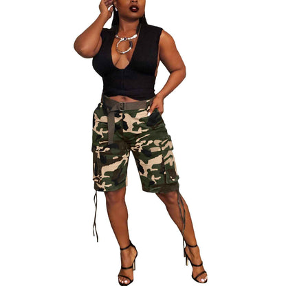 Camouflage Drawstring Multi-pocket Cargo Pants
