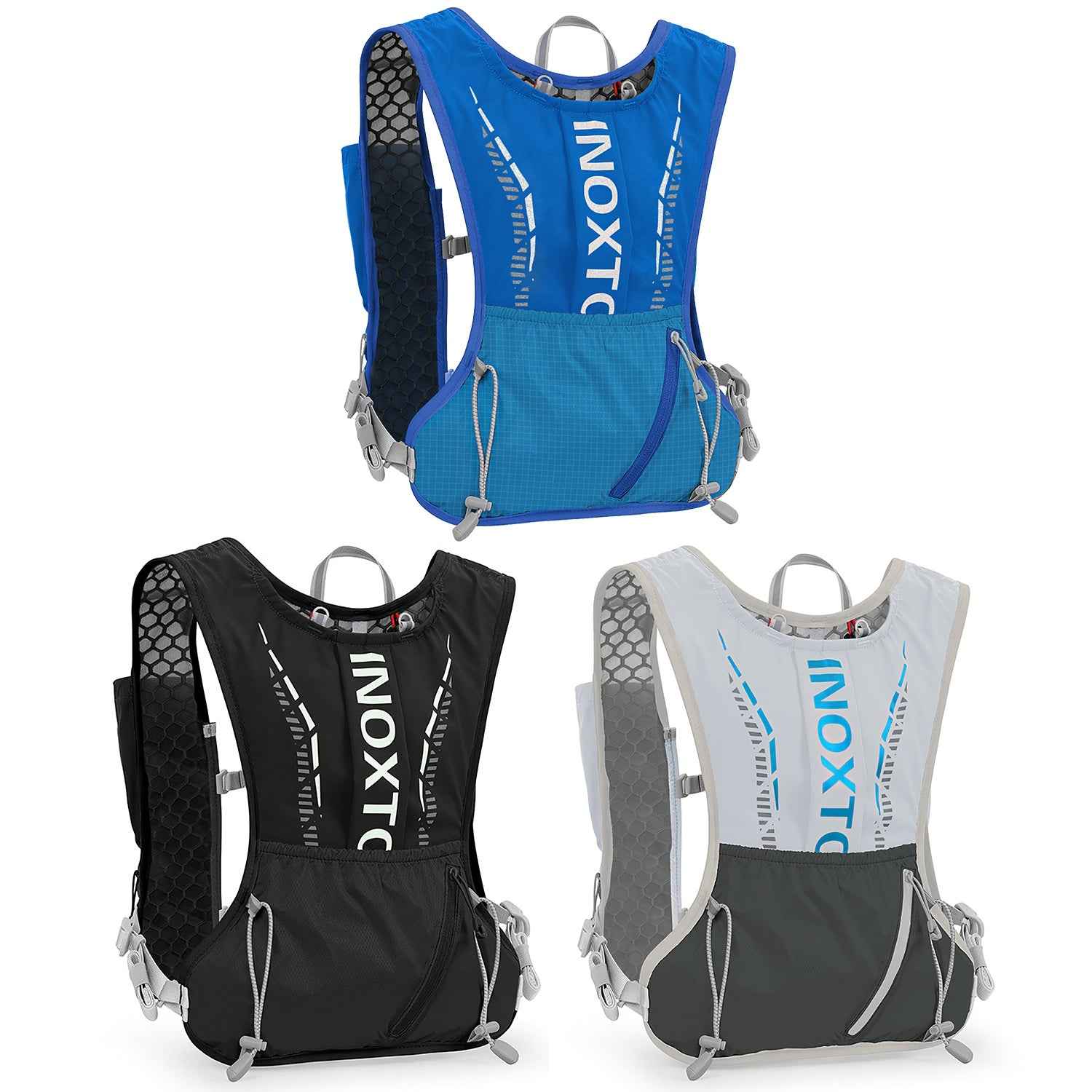 1Pc Sport Hydration Vest Running Backpack With 15oz 50oz Water Bladder Adjustable Strap Storage Bag For Trail Running Marathon Race Hiking