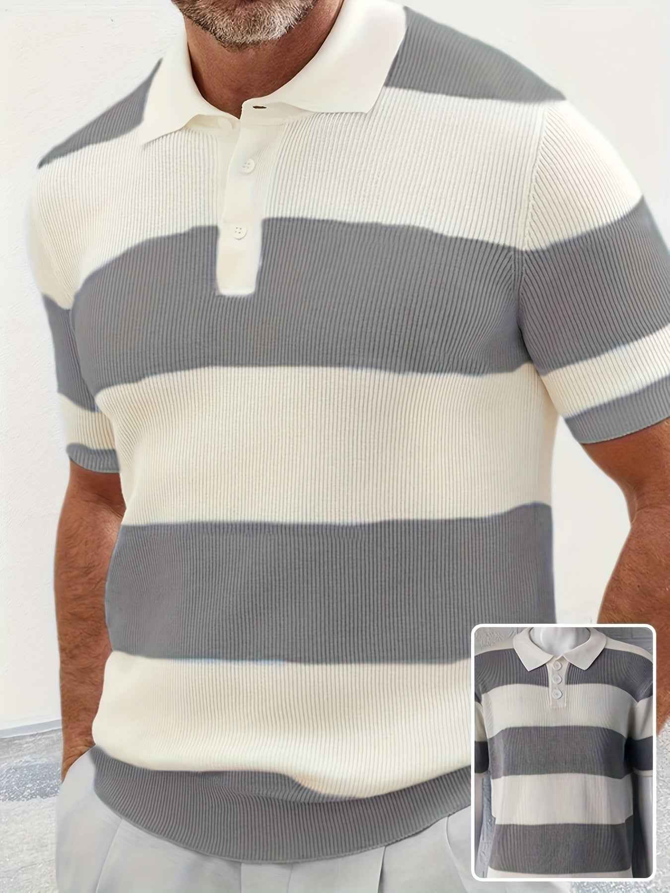Mens Clothing Summer Fashion Lapel Sweater Short Sleeve Men Clothing Men Wears