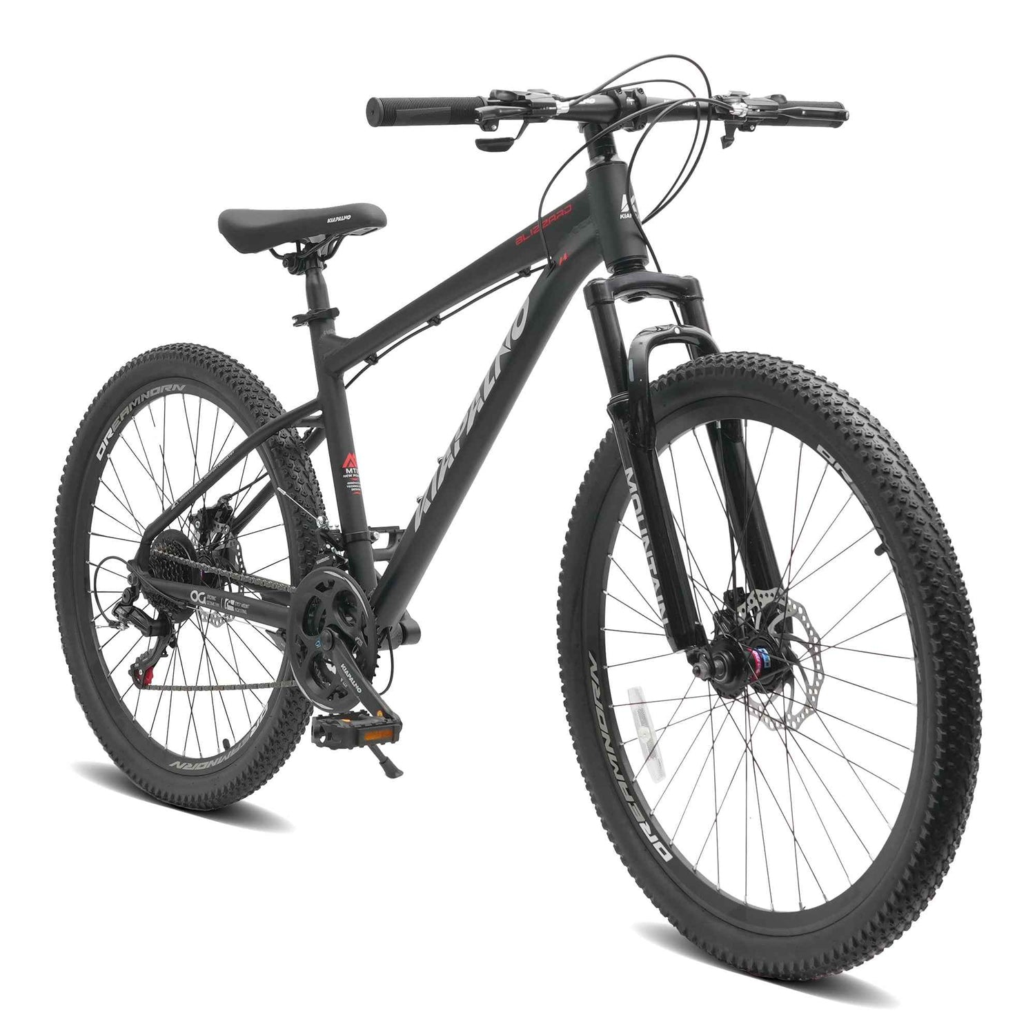 A26317 KIAPALNO 26 Inch All-Terrain Mountain Bike With Disc Brakes 21-Speed Drivetrain &amp; Durable Carbon Steel Frame Ideal For Men And Women, Perfect For Trail Riding And Touring