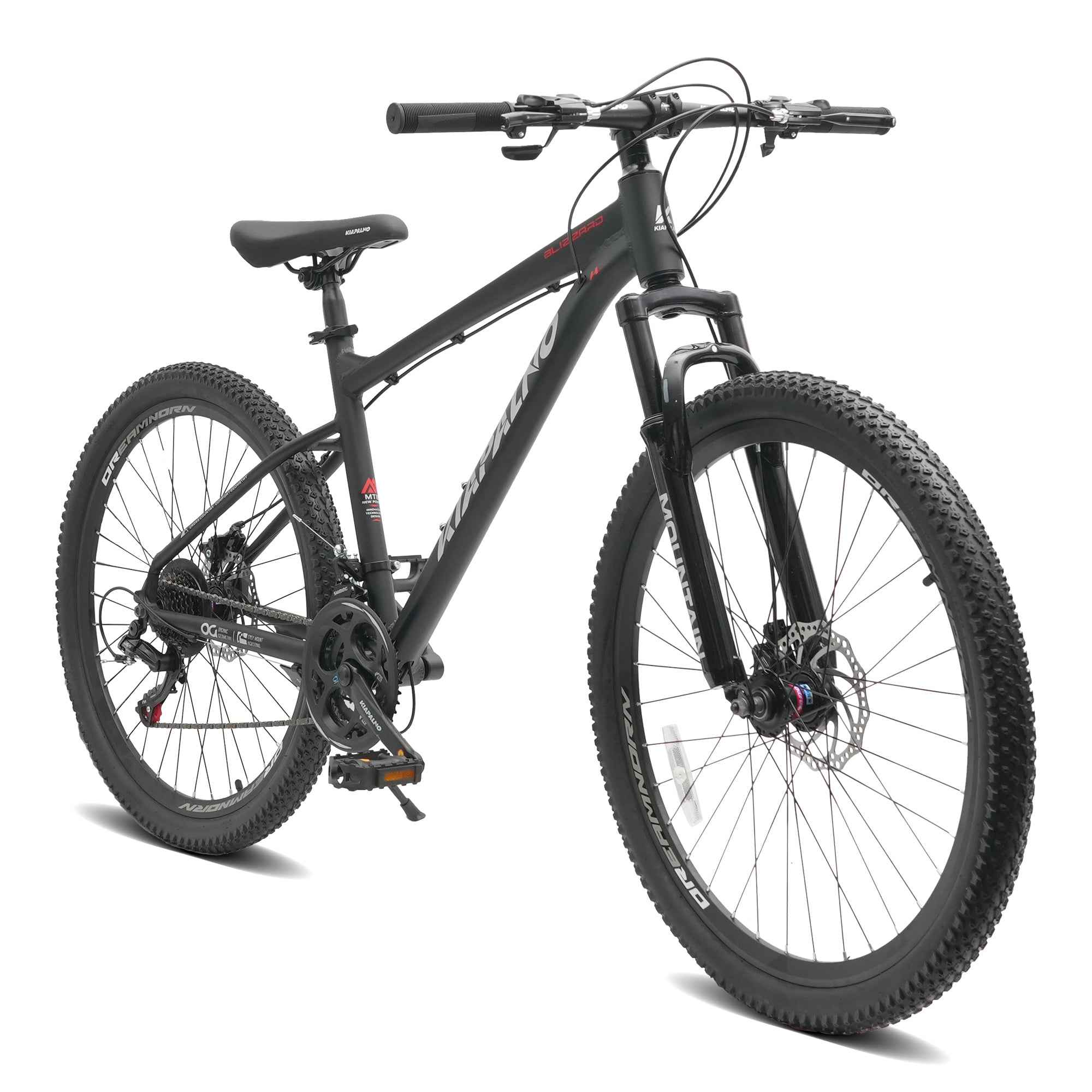 A26317 KIAPALNO 26 Inch All-Terrain Mountain Bike With Disc Brakes 21-Speed Drivetrain &amp; Durable Carbon Steel Frame Ideal For Men And Women, Perfect For Trail Riding And Touring