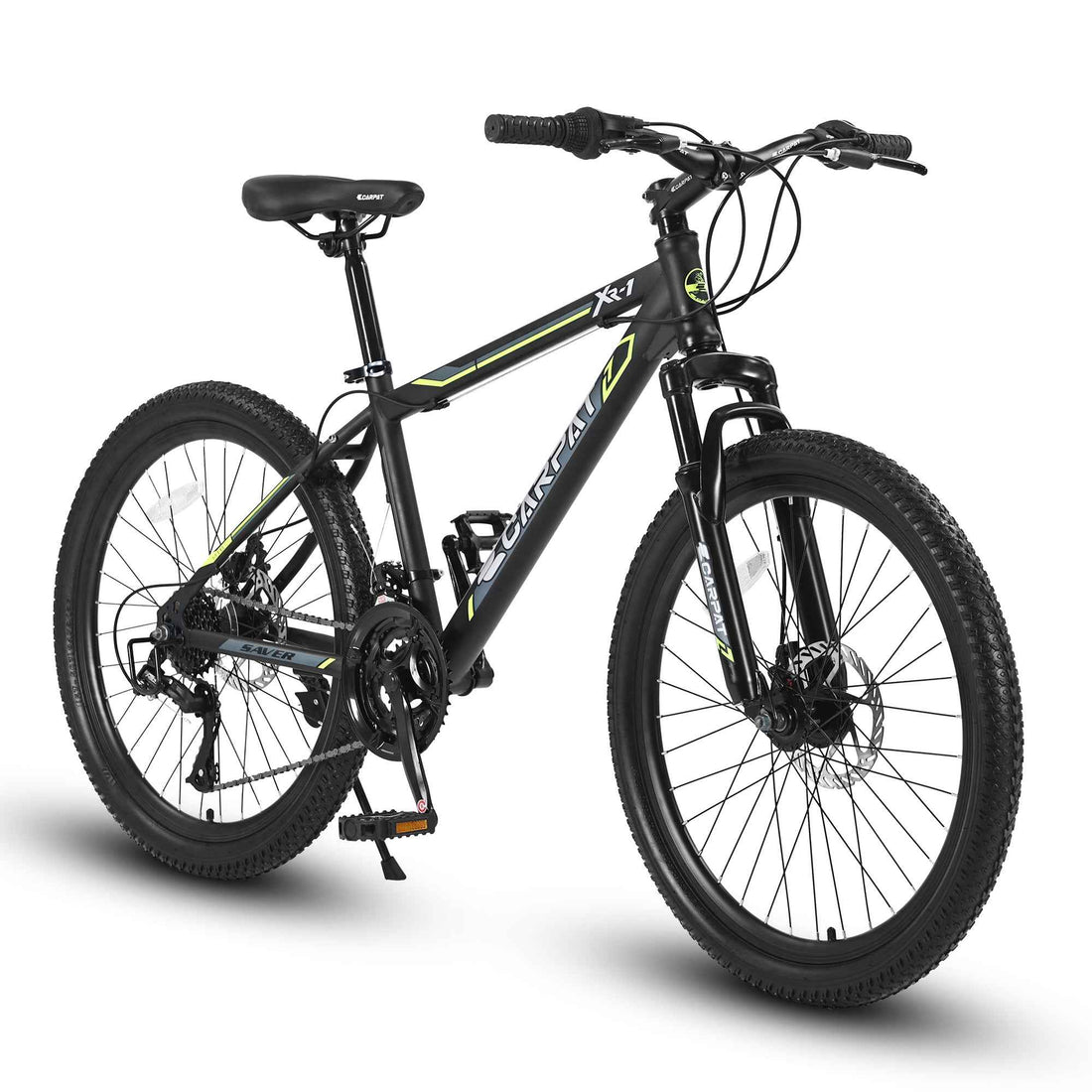 A26207 26 Inch Steel Frame Shock Fork Plus Shock Absorber 21-speed Unisex Mountain Bike