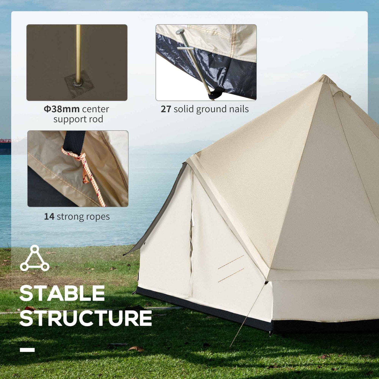 10-Person Large Waterproof Yurt Camping Tent, Perfect For Family Camping, Blue