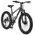 S24109 Elecony 24 Inch Fat Tire Bike Youth Full Shimano 7 Speeds Mountain Bike, Dual Disc Brake, High-Carbon Steel Frame, Front Suspension, Mountain Trail Bike, Urban Commuter City Bicycle