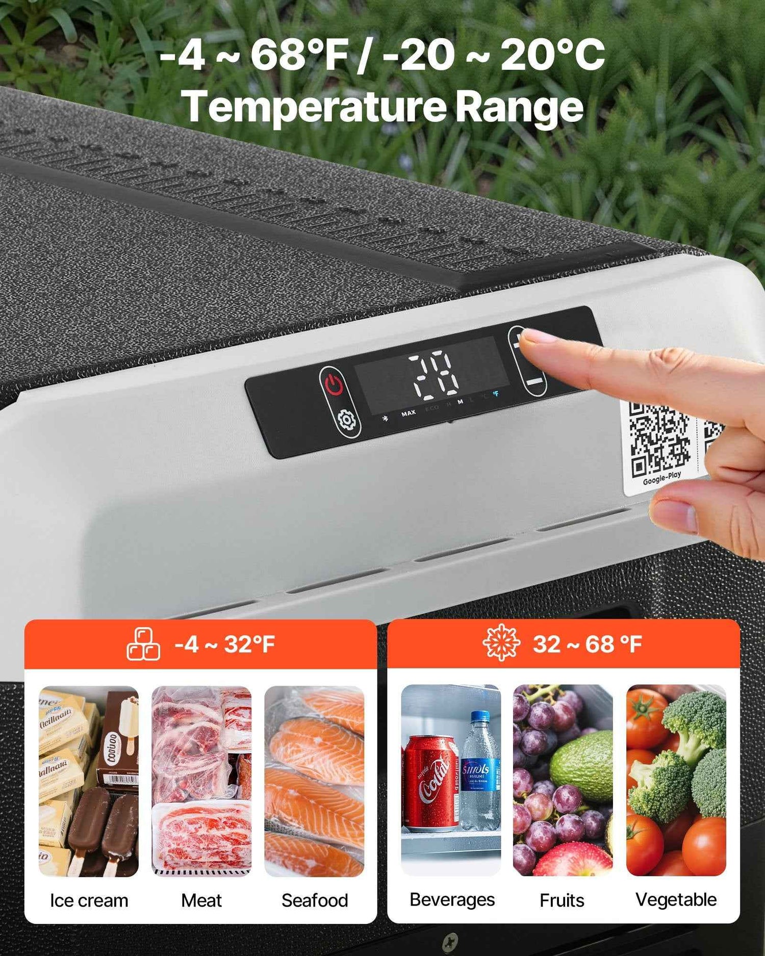 12 Volt Car Refrigerator Portable Freezer 26.4QT Electric Cooler For Camping
