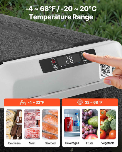 12 Volt Car Refrigerator Portable Freezer 26.4QT Electric Cooler For Camping