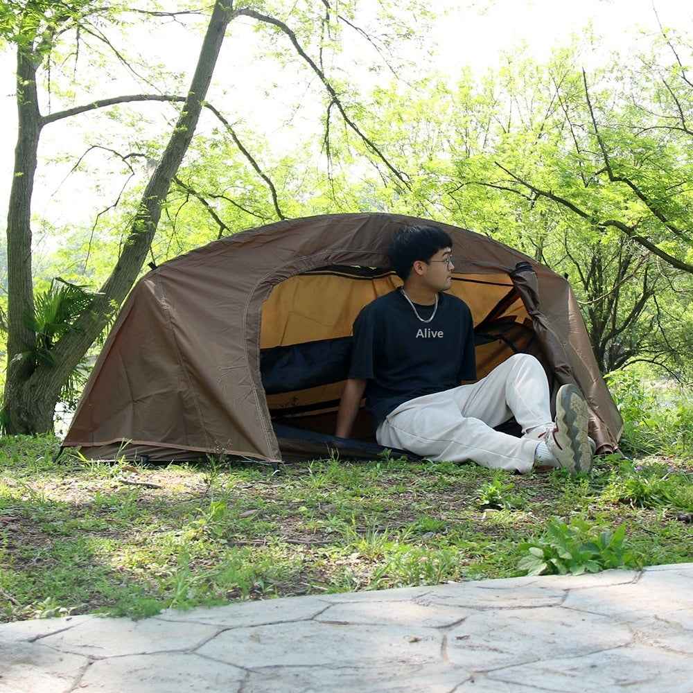 Outdoor Camping Single-person Tactical Tent, Waterproof Boat-style Tent, Foldable