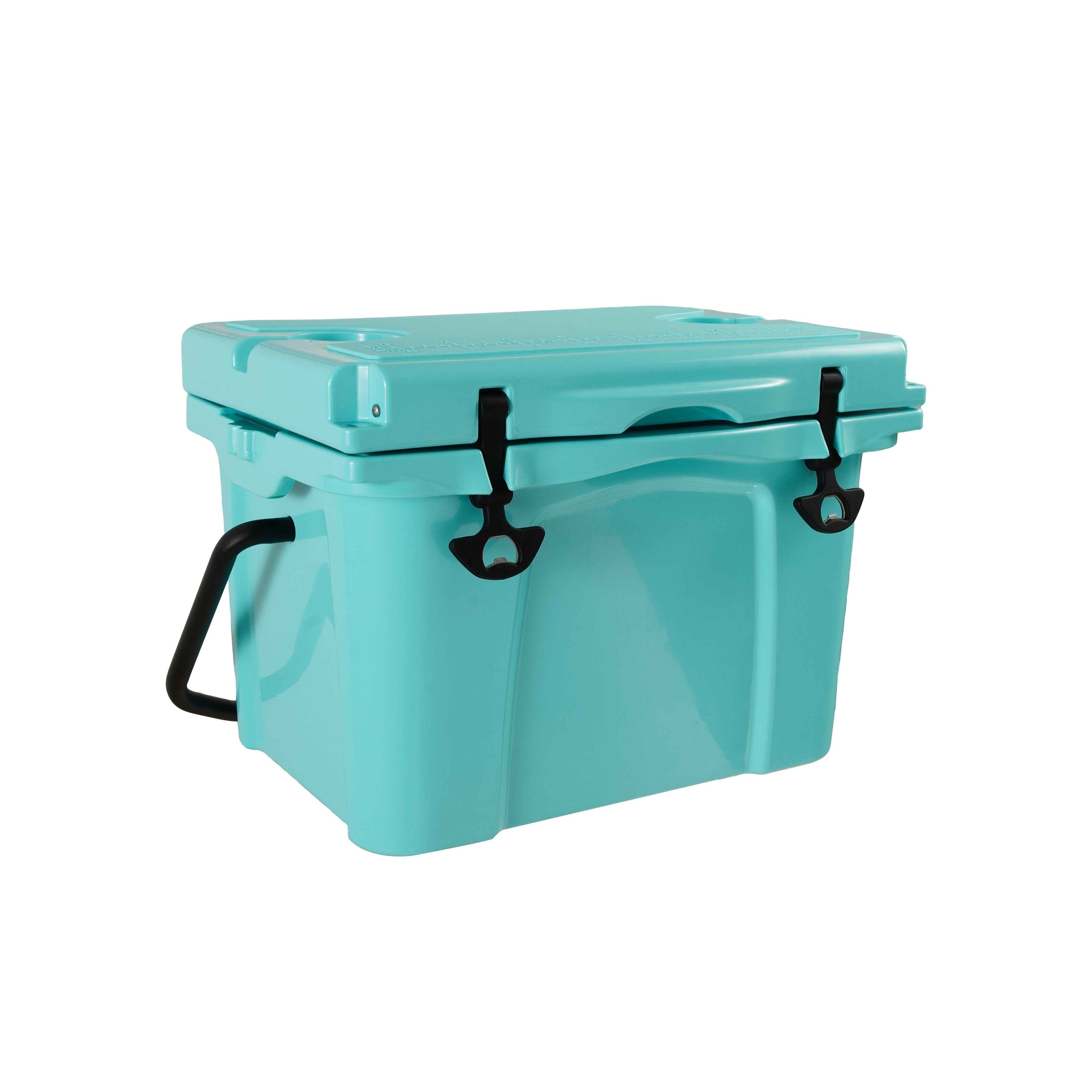 25QT Portable Cooler, Insulated Hard Cooler With Bottle Opener, Cup Holder, Forming Ruler, Travel, Beach, Camping, Fishing