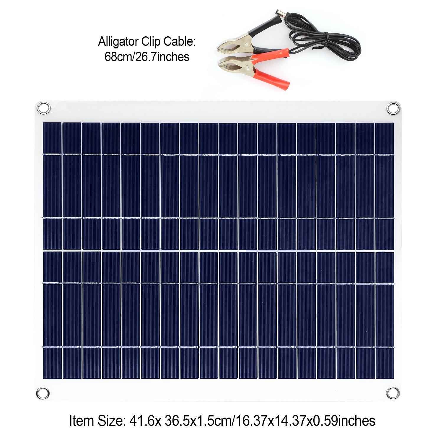 1Pc Outdoor Solar Panel 12V 25W Car Battery Charger IP68 Waterproof With 3.0A Dual USB Charging Clip Line For RV Car Boat