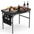 1Pc 35.43x23.62x26in Foldable Camping Table Collapsible Picnic Aluminum Alloy Grill Stand 66LBS Max Load Height Adjustable BBQ Table With Adjustable Height Storage Net