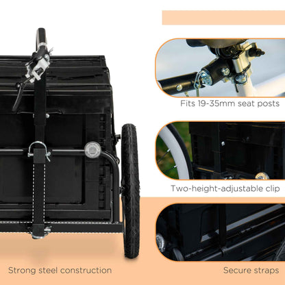 Trailer for Bike, Bicycle Cargo Trailer with Removable Storage Box, No Bottom