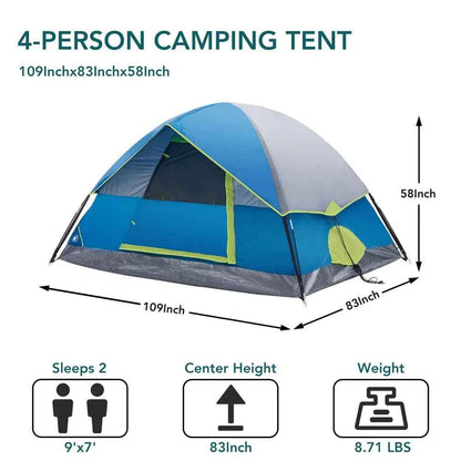 2&amp;4 Person High Quality Camping Tent With Tent Fly, Easy Setup Dome Tent With Mesh Windows &amp; Skylights, Lightweight Portable Tent For Outdoor Camping, Festivals &amp; Back Yard