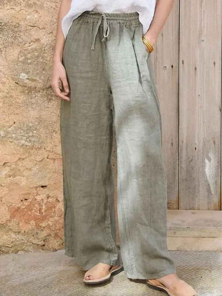 Casual Loose-fit Solid-color Drawstring Pants