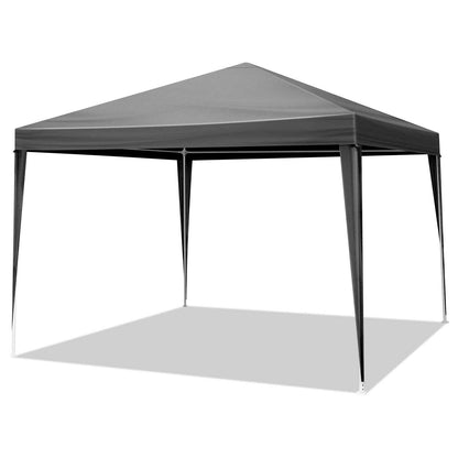 10x10ft Black, 4 Sides Pergola, PE Cloth, Sprayed Iron Pipe, Spiral Pipe