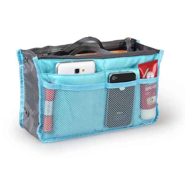 Women Lady Travel Insert Handbag Organiser Makeup Bags Toiletry Purse Liner W Hand Strap