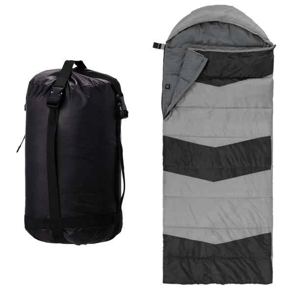 Rectangular Heated Sleeping Bag, Lightweight Sleeping Bag With Multi USB Powered Heating Pads, Waterproof Compact Envelope Sleeping Bag For Backpacking Hiking, Gray