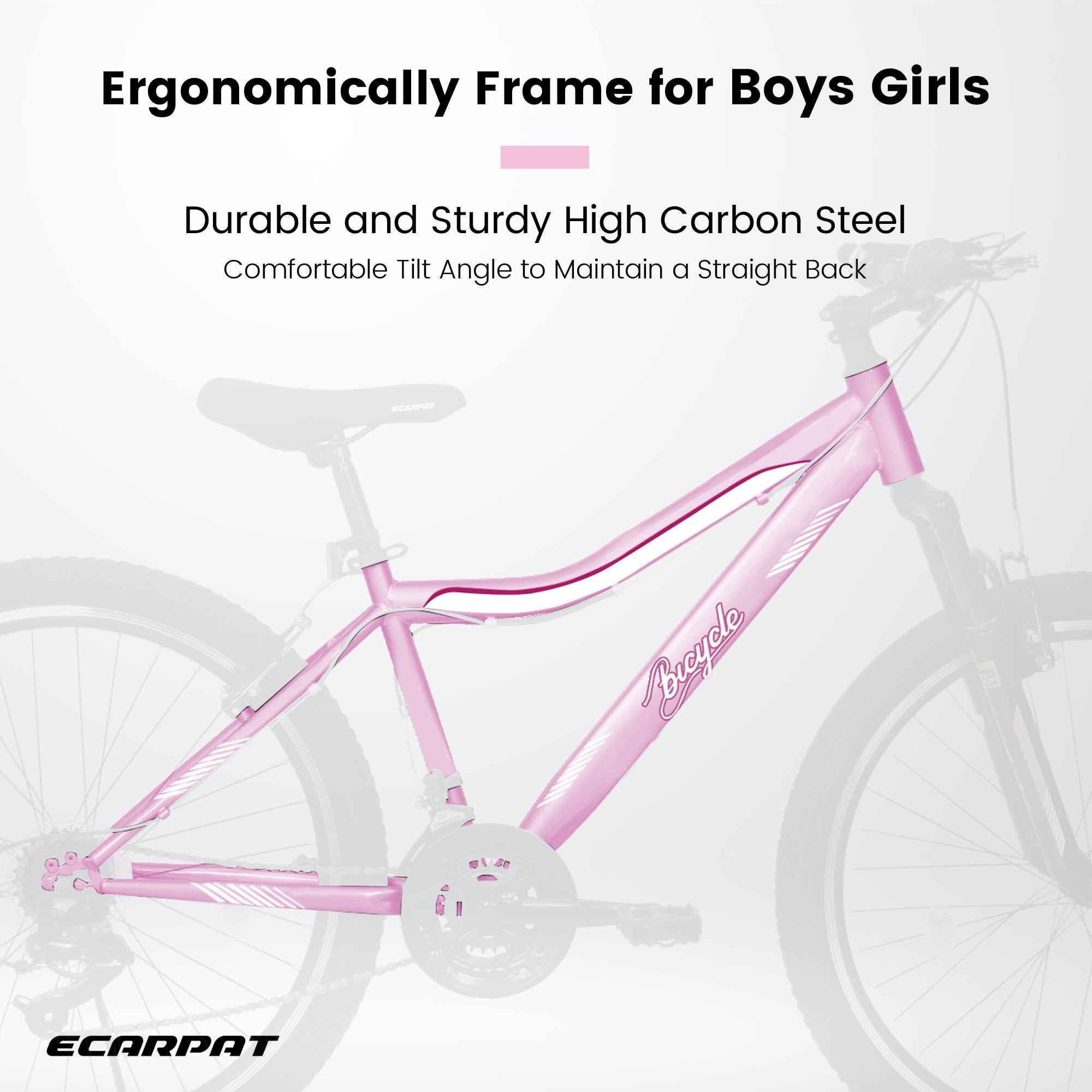 A26208D Mountain Bike 24 26 Inch, High-Density Carbon Steel Frame, 21 Speed, Front Suspension, Dual V-Brakes, Pre-Assembled For Men Women Teens