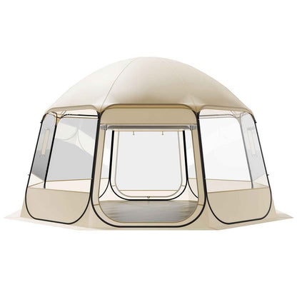 Pop Up Bubble Tent, 15 X 13.8 Ft Waterproof &amp; UV-Resistant, Clear Camping Tent Shelter, Outdoor Garden Dome Igloo Tents With Windows, 540° Panoramic View, For 12-15 Persons Patio Backyard