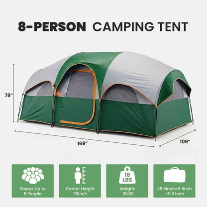 Camping Tent, Waterproof Windproof Dome Tent, Multi-Directional Ventilation, 5 Min Quick Setup, For Family Outdoor, Backpacking, Hiking