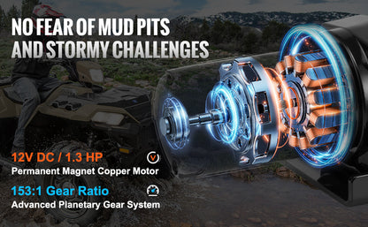 SucceBuy 3000lbs ATV/UTV Electric Winch 12V  Steel Rope Winch with  39 ft Cable Roller Wired Remote Control for Towing Off-Road