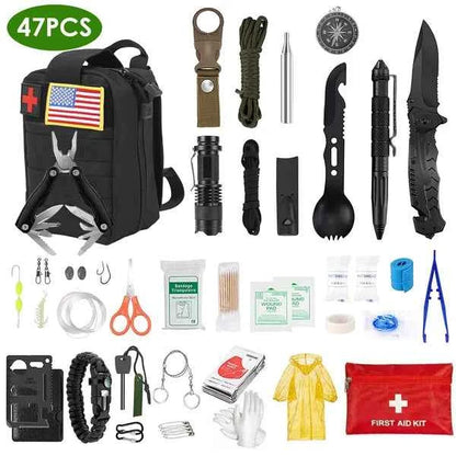 47Pcs Emergency Survival Kit Survival EDC Gear Equipment Tool