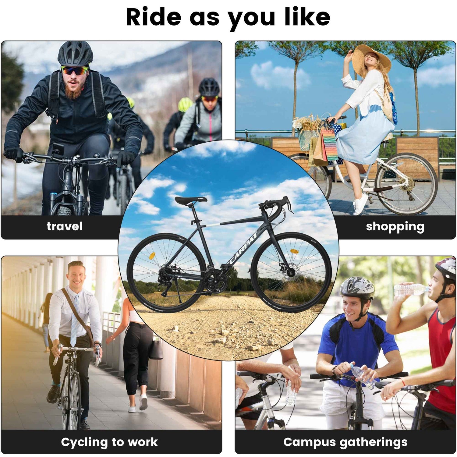 A28320R 700Cx28 Road Bike, Lightweight Aluminum Frame, Disc Brakes, 16-Speed, Fast Acceleration, Suitable For Men And Women, Ideal For High-Intensity Riding