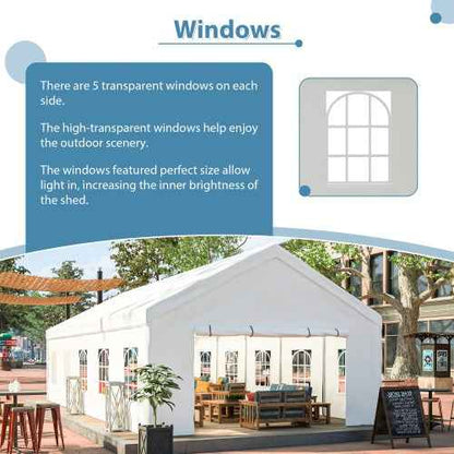 16x32FT Party Tent Heavy Duty, Large Wedding Event Shelters With 3 Storage Bags &amp; Removable Sidewalls, Outdoor Canopy Gazebo Commercial Tents For Parties Carport Camping Garden Patio