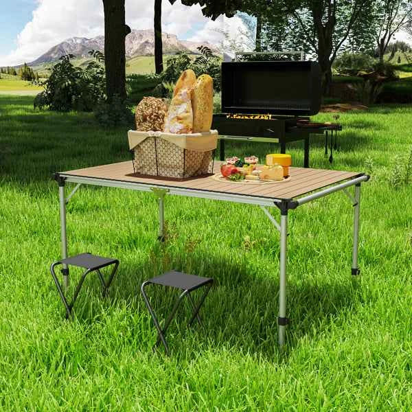 Adjustable Aluminum Folding Camping Table | 51" x 31.5" | 66 lb Capacity