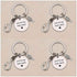4pcs Stainless Steel Mountaineering Chain Keychain Metal Fishing Enthusiast Gift With Cartoon Style Fish Hook